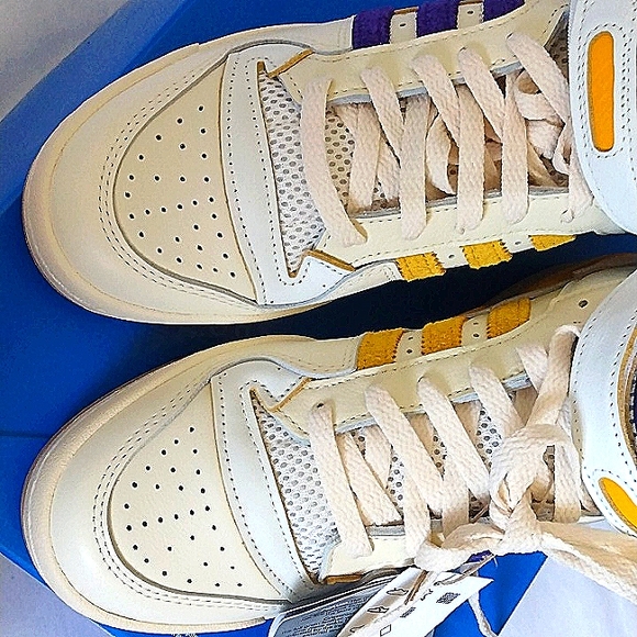 ADIDAS FORUM 84 High Top BASKETBALL SHOES GX9054 Sz 7 NWT Ivory Color Lets play! - Picture 11 of 17